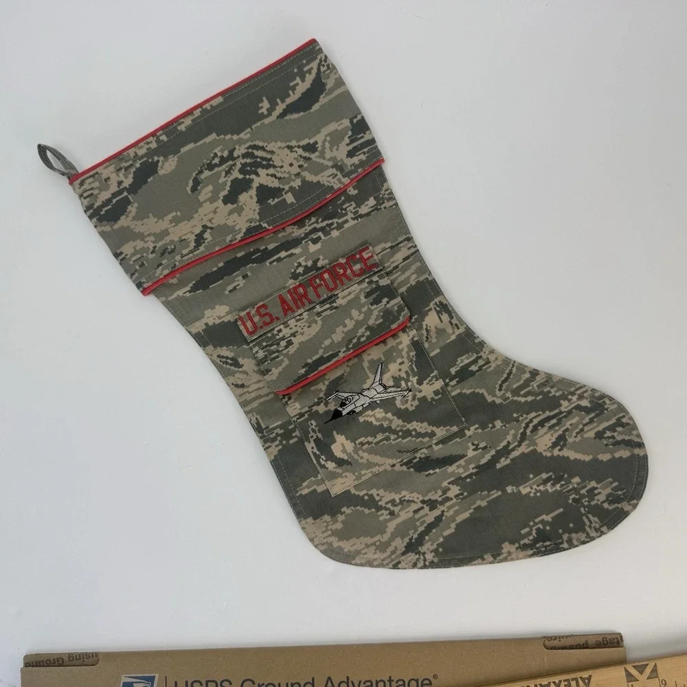 Air Force Christmas Stocking Features F-16 Jet Fighter designed by Camosock®